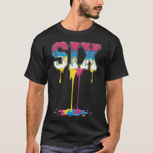 6 Nummer Sechs Team Sport Eis Drip 67 (2 Seite T-Shirt