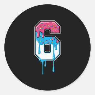 6 Nummer Sechs Team Sport Eis Drip 67 Sechs Sieben Runder Aufkleber