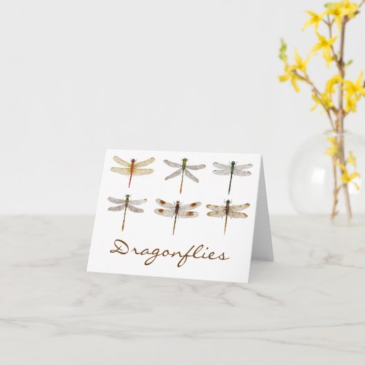 6 Ordentliche Libellen Karte (Gelbe Blume)