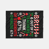 6 Out Of 7 Teachers Funny Ugly Christmas Sweater 6 Fleecedecke (Vorderseite (Horizontal))