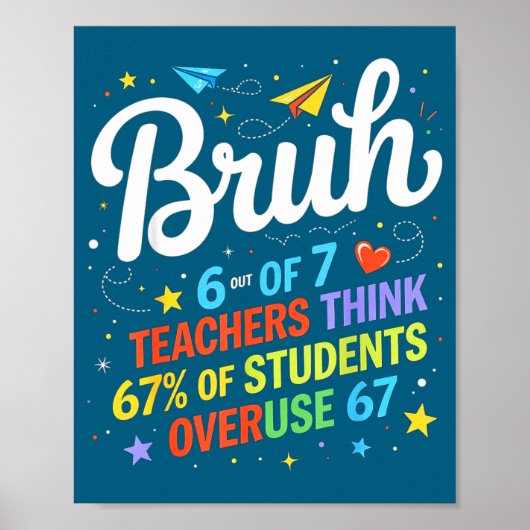 6 Out Of 7 Teachers Think 67% Of Students Overuse  Poster (Vorne)