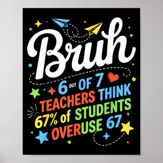 6 Out Of 7 Teachers Think 67% Of Students Overuse  Poster (Vorne)