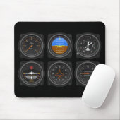6 Pack of Airplane Gauges Mousepad (Mit Mouse)