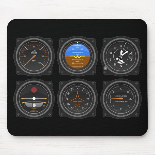 6 Pack of Airplane Gauges Mousepad (Vorne)