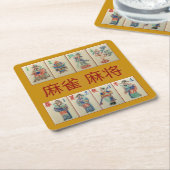 6 PapierUntersetzer - 麻雀麻将 Blumen u. Jahreszeiten Rechteckiger Pappuntersetzer (angewinkelt)