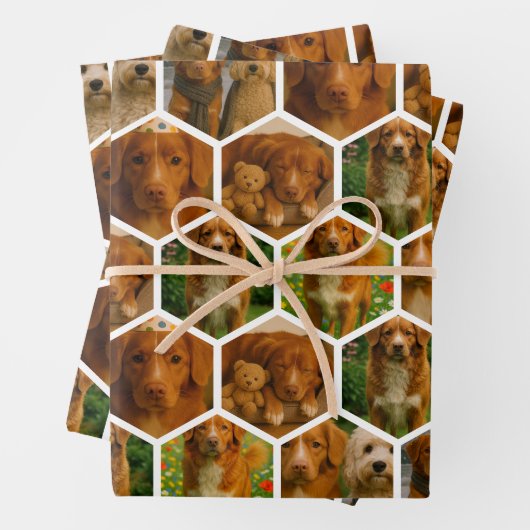 6 Personalisierte Vorlage für FotoCollage Geschenkpapier Set (Beispiel)