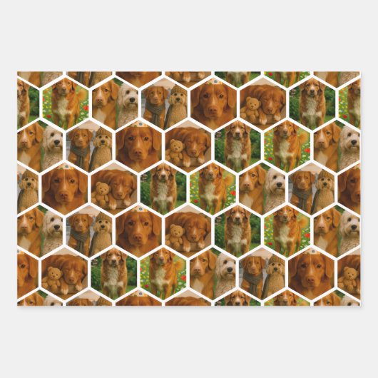 6 Personalisierte Vorlage für FotoCollage Geschenkpapier Set (Vorderseite)