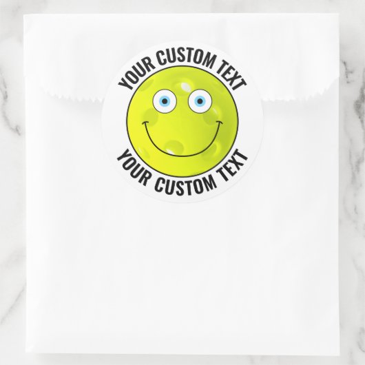 6 Personalisierter Text im Pickleball, benutzerdef Runder Aufkleber (Tasche)