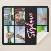 6 Personalisiertes Hot-Pink-Schwarzes Medium für F Sherpadecke (Vorderseite (Horizontal))