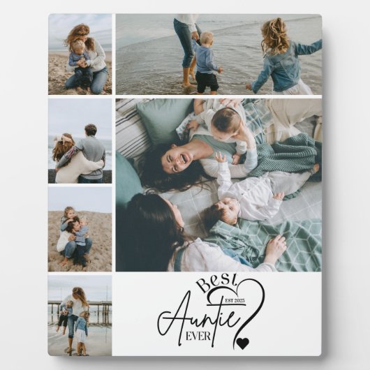 6 Personalized Best Aunt Photo Collage Fotoplatte (Vorderseite)