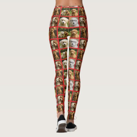 6 Photo and Text Template Personalized Collage  Leggings (Rückseite)