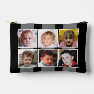 6 photo collage black grey zubehörtasche