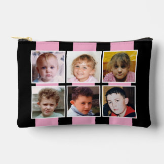 6 photo collage black pink zubehörtasche