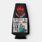 6 Photo Collage Father's Day Grill Master Add Name Flaschenkühler (Vorderseite)