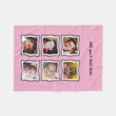 6 photo collage pink fleecedecke (Vorderseite (Horizontal))