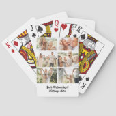 6 Photo Collage Vertical Custom Text Poker Spielkarten (Rückseite)