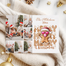 6 Photo Cute Gingerbread  Christmas  Feiertagskarte