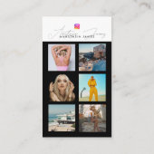 6 Photo Feed Grid Social Media QR Code  Visitenkarte (Rückseite)