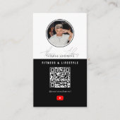 6 Photo Feed Grid Vlogger Channel QR Code Male Visitenkarte (Vorderseite)