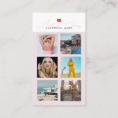 6 Photo Feed Grid Vlogger Channel QR Code  Visitenkarte (Rückseite)