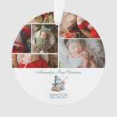 6 Photo First Christmas Birth Announcement Ornament (Vorderseite)