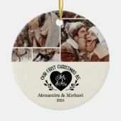 6 Photo Heart First Christmas as Mr & Mrs Keramik Ornament (Vorne)