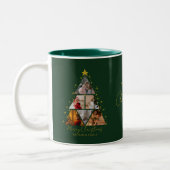 6 Photo Tree Shape Christmas gift grandparent Zweifarbige Tasse (Links)