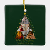 6 Photo Tree Shape Christmas memory Keramikornament (Vorderseite)