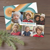 6 Photos - Merry Christmas Minimal Retro Line Art Feiertagskarte