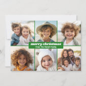 6 Photos - Merry Christmas - Tie-Dye Red Green Feiertagskarte (Vorderseite)