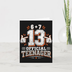 6 Plus 7 Ergibt 13 13 Jahre Alt Geburtstag Karte