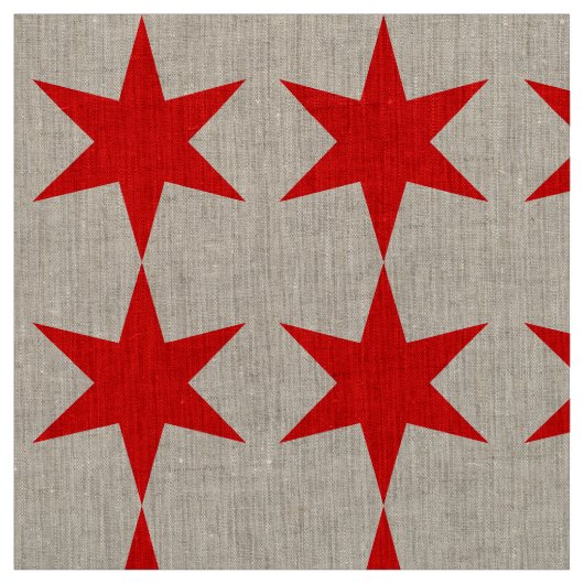 6-polige Chicagoer Flagge Red Star Stoff (Muster)