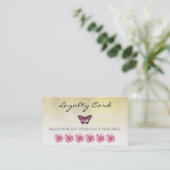 *~* 6 Punch Hole Blume Butterfly Loyalty Card Visitenkarte (Stehend Vorderseite)