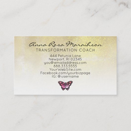 *~* 6 Punch Hole Blume Butterfly Loyalty Card Visitenkarte (Rückseite)