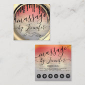 6 Punches Massage Wellness-Center Wellness Studio Quadratische Visitenkarte (Vorne/Hinten)