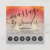 6 Punches Massage Wellness-Center Wellness Studio  Quadratische Visitenkarte (Rückseite)