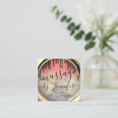 6 Punches Massage Wellness-Center Wellness Studio  Quadratische Visitenkarte (Stehend Vorderseite)