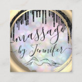 6 Punches Massage Wellness-Center Wellness Studio  Quadratische Visitenkarte (Vorderseite)