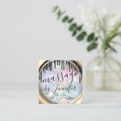 6 Punches Massage Wellness-Center Wellness Studio  Quadratische Visitenkarte (Stehend Vorderseite)