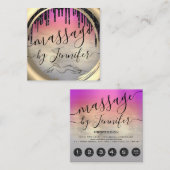 6 Punches Massage Wellness-Center Wellness Studio Quadratische Visitenkarte (Vorne/Hinten)