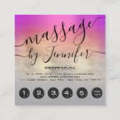 6 Punches Massage Wellness-Center Wellness Studio Quadratische Visitenkarte (Rückseite)