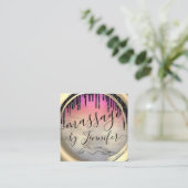 6 Punches Massage Wellness-Center Wellness Studio Quadratische Visitenkarte (Stehend Vorderseite)