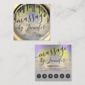 6 Punches Massage Wellness-Center Wellness Studio  Quadratische Visitenkarte (Vorne/Hinten)