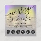 6 Punches Massage Wellness-Center Wellness Studio  Quadratische Visitenkarte (Rückseite)