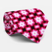 6 Punkt White Stars on Red Black Krawatte (Gerollt)