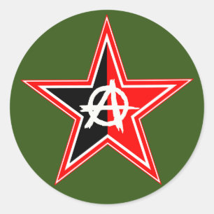 6 Satz Anarcho-Syndikalist Revolutionärs-Aufklebe Runder Aufkleber