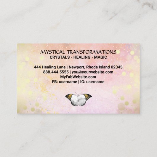 *~* 6 Schmetterling Motion Magic Pfirsich Gold Treuekarte (Rückseite)