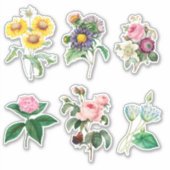 6 Schöne Blume für Scrapbooking Sticker (Vorderseite)