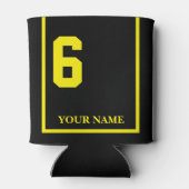 6 Schwarz mit gelbem Sattelleder Dosenkühler (Rückseite)