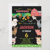 6. Schwarze Landtiere Einladungen zum Geburtstag (Vorderseite)